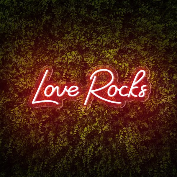 "Love Rocks" Words Neon Sign for Weddings & Proposals