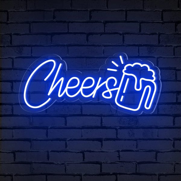 "Cheers" Word Beer Mug Neon Sign