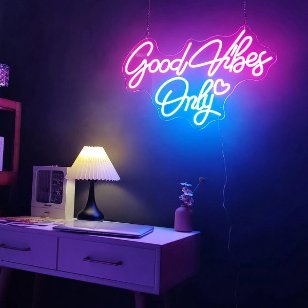 "Good Vibes Only" Neon Sign (32 x 22 inches)