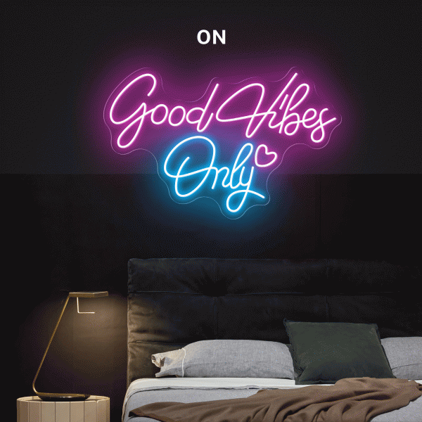 "Good Vibes Only" Neon Sign (32 x 22 inches)